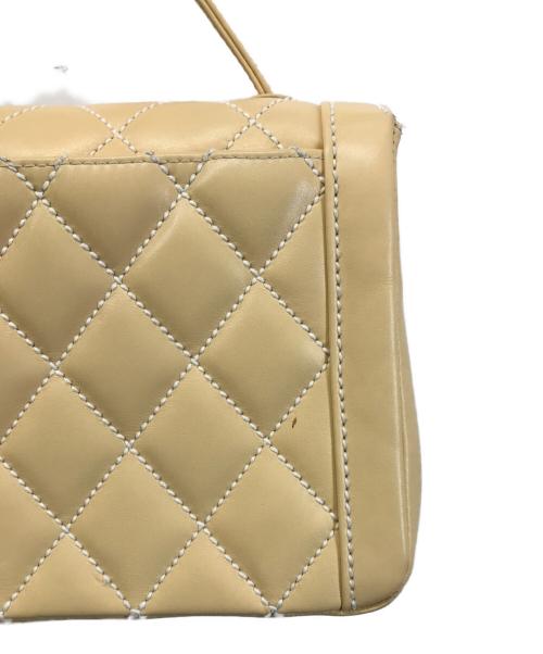 CHANEL（シャネル）CHANEL (シャネル) マトラッセ ハンドバッグ ラムスキン ワイルドステッチ ハンドバッグ ギャランティーカード付 イエローの古着・服飾アイテム