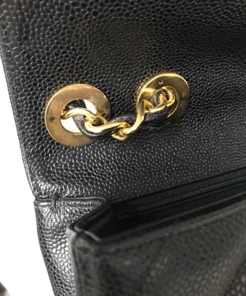 CHANEL（シャネル）CHANEL (シャネル) キャビアスキン ココマークチェーンショルダーバッグ  バイアスステッチ　ギャランティーカード付 サイズ:-の古着・服飾アイテム