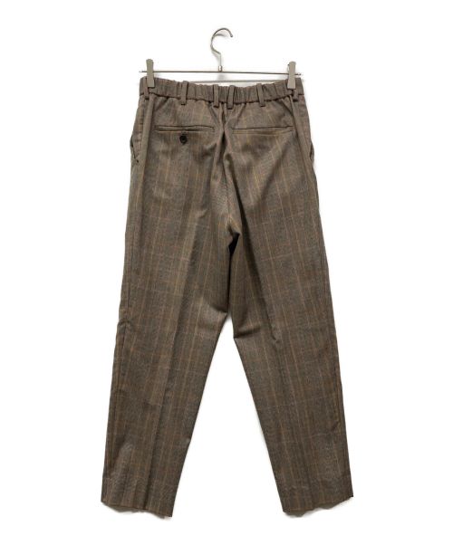 MARKAWARE（マーカウェア）MARKAWARE (マーカウェア) FRONT PLEATS PEGTOP BROWN CHECK フロントプリーツ ペグトップパンツ テーパードパンツ A19D-01PT01C ブラウン サイズ:1の古着・服飾アイテム