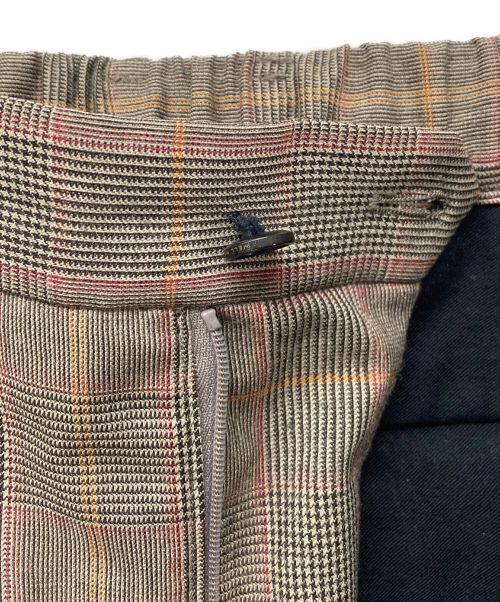 MARKAWARE（マーカウェア）MARKAWARE (マーカウェア) FRONT PLEATS PEGTOP BROWN CHECK フロントプリーツ ペグトップパンツ テーパードパンツ A19D-01PT01C ブラウン サイズ:1の古着・服飾アイテム