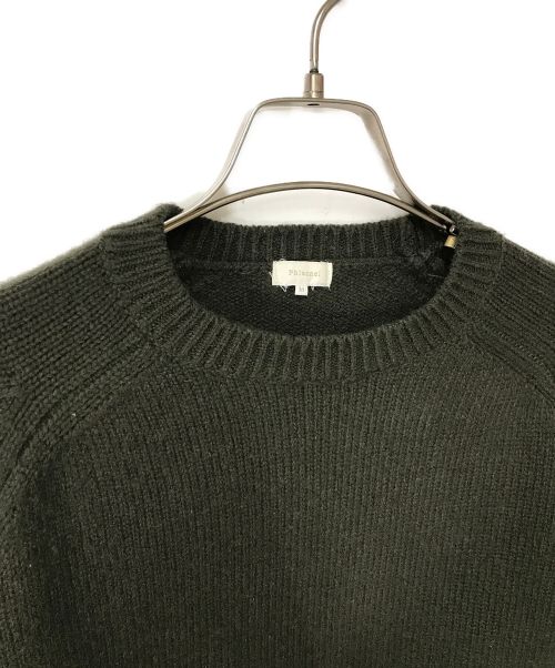Phlannel（フランネル）Phlannel (フランネル) ウールクルーネックニット/B115Q1050062100/Phlannel/フランネル/日本製 オリーブ サイズ:SIZE Mの古着・服飾アイテム