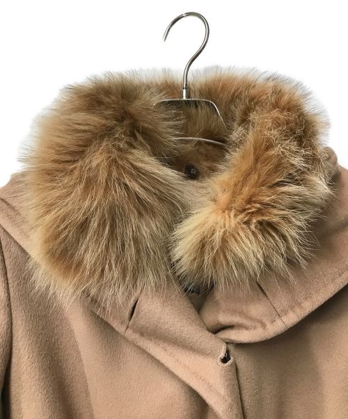 WEEKEND Max Mara（ウィークエンド マックスマーラ）WEEKEND Max Mara (ウィークエンド マックスマーラ) ファー付フーデットウールコート Weekend Max Mara ウィークエンド マックスマーラ ベージュ 50861133070 ベージュ サイズ:36の古着・服飾アイテム