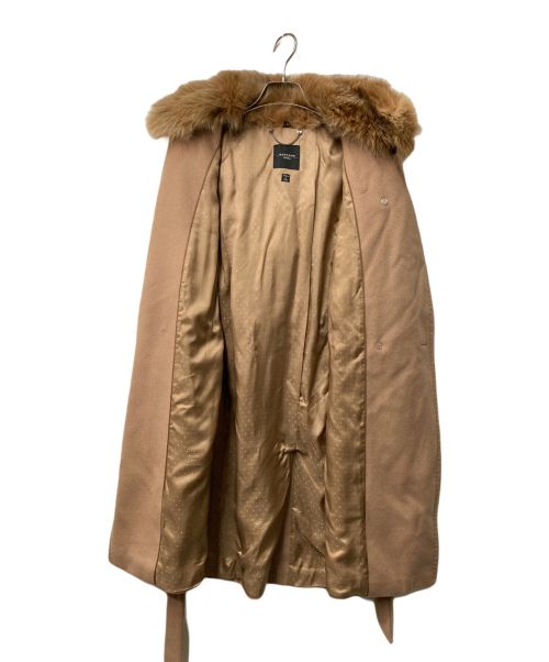 WEEKEND Max Mara（ウィークエンド マックスマーラ）WEEKEND Max Mara (ウィークエンド マックスマーラ) ファー付フーデットウールコート Weekend Max Mara ウィークエンド マックスマーラ ベージュ 50861133070 ベージュ サイズ:36の古着・服飾アイテム