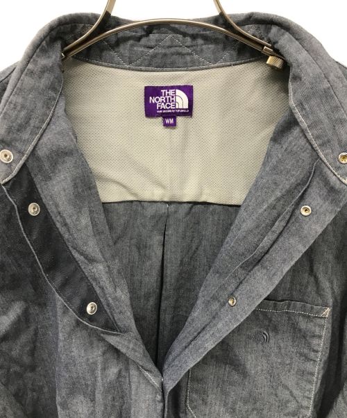 THE NORTHFACE PURPLELABEL（ザ・ノースフェイス パープルレーベル）THE NORTHFACE PURPLELABEL (ザ・ノースフェイス パープルレーベル) Dungaree Denim Shirt Dress　シャツドレス　ロゴ　NTW3105N　 インディゴ サイズ:Mの古着・服飾アイテム