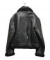 BALENCIAGA (バレンシアガ) 17AW シアリングボンバージャケット ラムレザージャケット クラック加工 ムートンジャケット ガーメントケース付 534874 ブラック サイズ:48：120000円