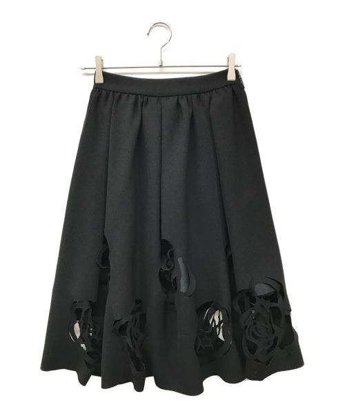 MSGM（エムエスジーエム）MSGM (エムエスジーエム) カットワークスカート MSGM エムエスジーエム フラワーモチーフ 花柄 イタリア製 2142MDD130Y ブラック サイズ:38の古着・服飾アイテム