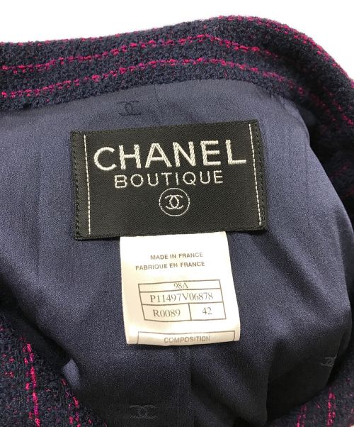 CHANEL（シャネル）CHANEL (シャネル) ダブルジャケット CHANEL シャネル ウール ダブルブレステッド フランス製 98A P11497V06878 ネイビー サイズ:42の古着・服飾アイテム
