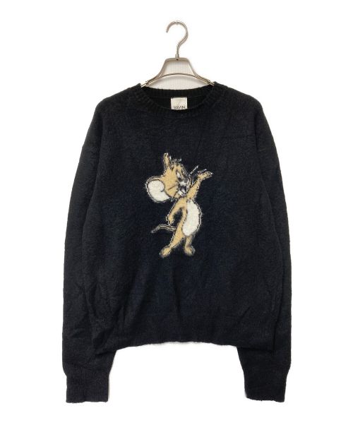 VAVIN（ヴァヴァン）VAVIN TOM and JERRY (トム アンド ジェリー) JERRY CREW N KNIT/ジェリー クルーネック ニット　TOM and JERRY/トム アンド ジェリー　VAK-2302 ブラック サイズ:38の古着・服飾アイテム