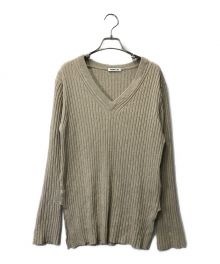 EVERYDAY I LIKE.（エヴリデイ アイ ライク）の古着「シルクネップ Vネック プルオーバー EVERYDAY I LIKE. エヴリデイ アイ ライク 20-080-500-8110」｜ベージュ