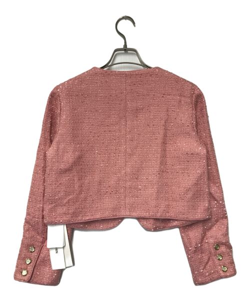 Lily Brown（リリーブラウン）Lily Brown (リリーブラウン) ツイードクロップドジャケット Lily Brown リリーブラウン LWFJ241102 ピンク サイズ:Fの古着・服飾アイテム