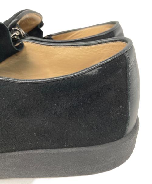 GIUSEPPE ZANOTTI（ジュゼッペザノッティ）GIUSEPPE ZANOTTI (ジュゼッペザノッティ) スウェードスリッポン　ビジュー　サイドジップ ブラック サイズ:SIZE 44の古着・服飾アイテム