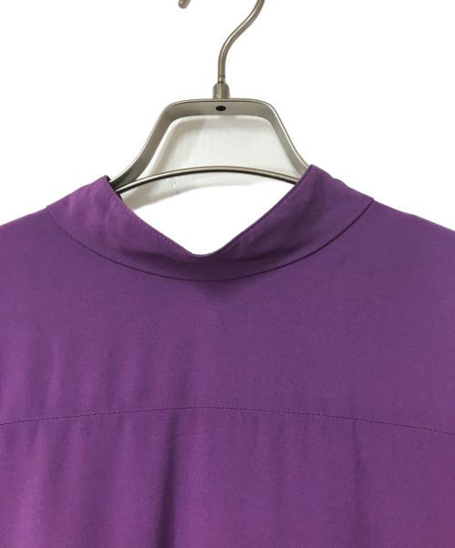 LE CIEL BLEU（ルシェルブルー）LE CIEL BLEU (ルシェルブルー) drop waist pleated dress ドロップウエストプリーテッドドレス LE CIEL BLEU ルシェルブルー ボウタイ 21A65315 パープル サイズ:36の古着・服飾アイテム