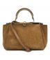ZANCHETTI（ザンケッティー）の古着「スウェードショルダーバッグ ZANCHETTI ザンケッティー 2way ハンドバッグ イタリア製 AMLETO20」｜ブラウン