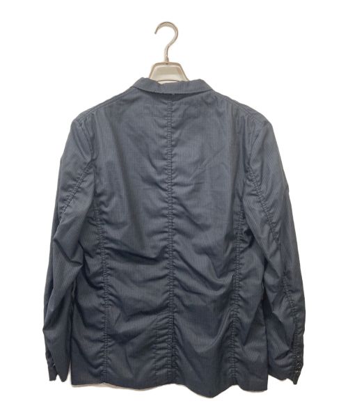 JUNYA WATANABE MAN（ジュンヤワタナベマン）JUNYA WATANABE MAN テーラードジャケット JUNYA WATANABE MAN ジュンヤワタナベマン　ウールシルク ストライプ 綿ブロードプリント リバーシブル  ネイビー  22SS WI-J013 ネイビー サイズ:Sの古着・服飾アイテム