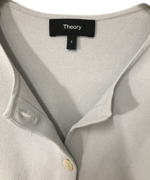 theory（セオリー）theory (セオリー) Wooster Crepe Knit Button FRT Cardi theory セオリー 01-4103725 24年モデル シルバーミスト サイズ:Sの古着・服飾アイテム