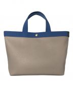 Herve Chapelierエルベシャプリエ）の古着「舟型レザートートバッグ Herve Chapelier エルベシャプリエ フランス製 コンビ ブルー×ベージュ 707GP」｜マスティック×ミョゾティス