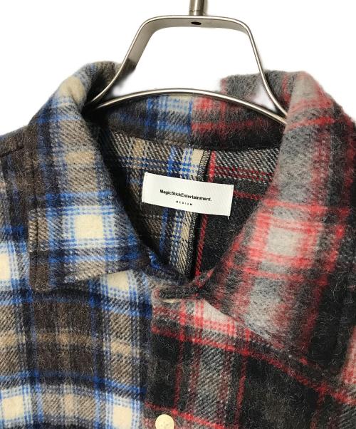 MAGIC STICK（マジックスティック）MAGIC STICK (マジックスティック) 2 Face Flannel Shirt フェイスフランネルシャツ ブラウン×ブルー×レッド サイズ:MEDIUMの古着・服飾アイテム