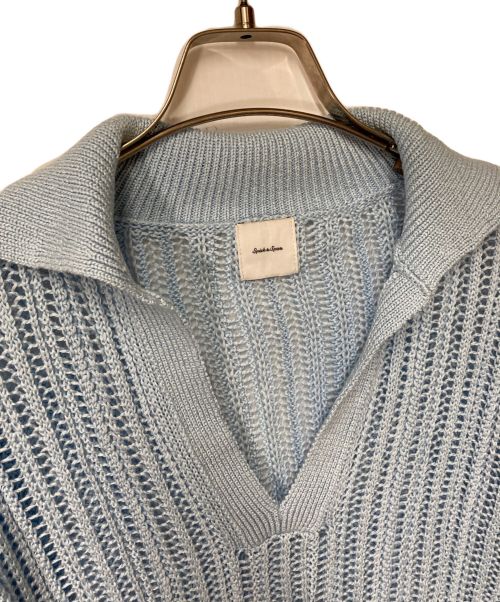 Spick and Span（スピックアンドスパン）Spick and Span (スピックアンドスパン) リリヤーン透かし編み柄ポロニット Spick and Span スピックアンドスパン スキッパー 日本製 24080200517010 ブルー サイズ:FREEの古着・服飾アイテム