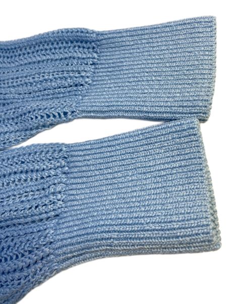 Spick and Span（スピックアンドスパン）Spick and Span (スピックアンドスパン) リリヤーン透かし編み柄ポロニット Spick and Span スピックアンドスパン スキッパー 日本製 24080200517010 ブルー サイズ:FREEの古着・服飾アイテム