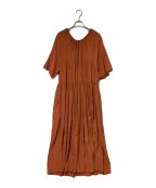 CLANEクラネ）の古着「ダブルフェイスティアードワンピース/DOUBLE FACE TIERED OP/10112-5292/CLANE/クラネ」｜ブラウン
