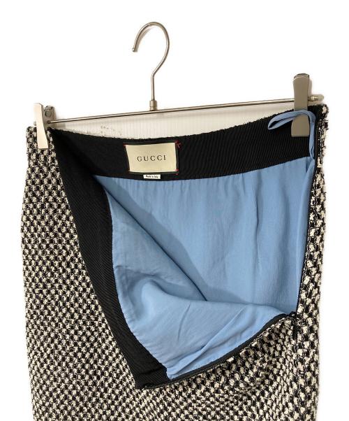 GUCCI（グッチ）GUCCI (グッチ) Flared Short Skirts GUCCI グッチ ツイード タイトスカート イタリア製 17AW 481219 ホワイト サイズ:46の古着・服飾アイテム