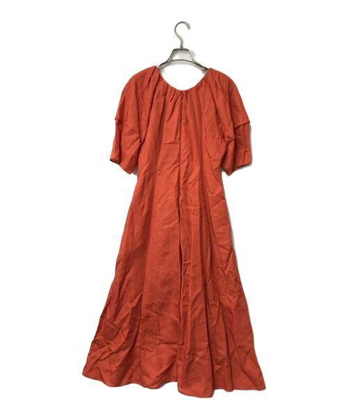Mila Owen（ミラオーウェン）Mila Owen (ミラオーウェン) タックデザイン構築スリーブリネンワンピース/09WFO232093/Mila Owen/ミラオーウェン/23SS オレンジ サイズ:SIZE 1の古着・服飾アイテム