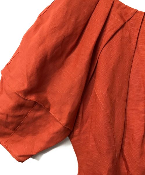 Mila Owen（ミラオーウェン）Mila Owen (ミラオーウェン) タックデザイン構築スリーブリネンワンピース/09WFO232093/Mila Owen/ミラオーウェン/23SS オレンジ サイズ:SIZE 1の古着・服飾アイテム