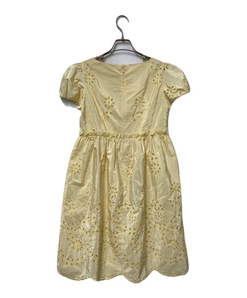 M'S GRACY（エムズグレイシー）M'S GRACY (エムズグレイシー) カットワークワンピース M'S GRACY エムズグレイシー パフスリーブ ギャザー 日本製 KN-921302-2 イエロー サイズ:38の古着・服飾アイテム