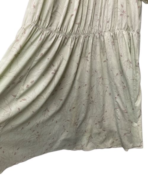 CLANE（クラネ）CLANE (クラネ) LINE FLOWER OP ラインフラワーワンピース CLANE クラネ 花柄 総柄 ラグラン ギャザー ティアード 18112-5361 グリーン サイズ:1の古着・服飾アイテム