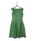 Rene basic (ルネベーシック) ノースリーブワンピース Rene basic ルネベーシック タック プリーツ ウエスト切り替え 日本製 5336050 グリーン サイズ:34：4000円