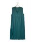 PLEATS PLEASE（プリーツプリーズ）の古着「プリーツフレアVネックノースリーブワンピース PLEATS PLEASE プリーツプリーズ PP73-JE503 グリーン」｜グリーン