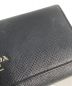 中古・古着 PRADA (プラダ) サフィアーノ レザー 2つ折り財布/1MH132/長財布/ブラック×ピンク ブラック×ピンク：12000円