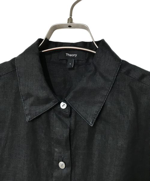 theory（セオリー）theory (セオリー) Relaxed Linen Pleat SLV Shirt theory セオリー 01-3108216 ブラック サイズ:Sの古着・服飾アイテム