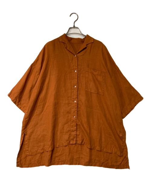 nest Robe（ネストローブ）nest Robe (ネストローブ) ヘンプオープンカラーシャツ 01213-1087 オレンジ サイズ:Fの古着・服飾アイテム