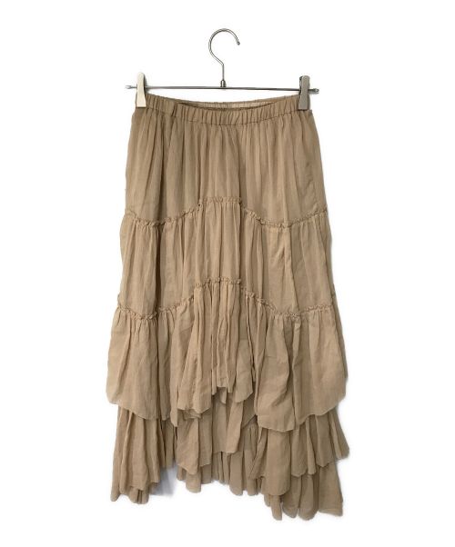 CASA FLINE（カーサフライン）CASA FLINE (カーサフライン) コットンティアードスカート CASA FLINE カーサフライン 1233304013 アシンメトリースカート ロングスカート  ベージュ サイズ:38の古着・服飾アイテム