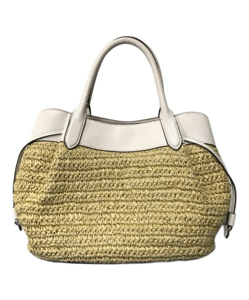 Kate Spade（ケイトスペード）Kate Spade (ケイトスペード) ダンプリング ストロー ラージ サッチェル Kate Spade ケイトスペード 2WAY ベージュの古着・服飾アイテム