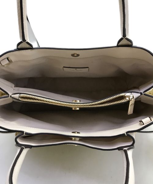 Kate Spade（ケイトスペード）Kate Spade (ケイトスペード) ダンプリング ストロー ラージ サッチェル Kate Spade ケイトスペード 2WAY ベージュの古着・服飾アイテム