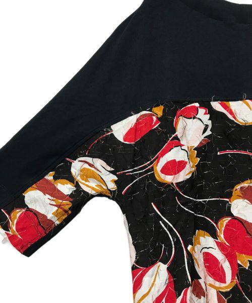 MARNI（マルニ）MARNI (マルニ) フローラル切替ワンピース MARNI マルニ ABJE0725Q0 21AW ひざ丈フラワーリボンワンピース  ネイビー サイズ:36の古着・服飾アイテム