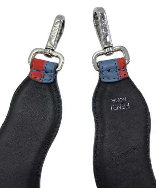 FENDI（フェンディ）FENDI (フェンディ) レザーショルダーストラップ FENDI/フェンディ オレンジ×ブルーの古着・服飾アイテム