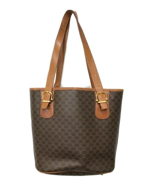 CELINE（セリーヌ）CELINE (セリーヌ) マカダム柄 ワンショルダートートバッグ CELINE セリーヌ OLD CELINE ブラウン MC97/2 ブラウンの古着・服飾アイテム