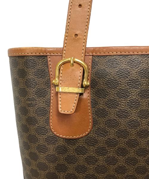 CELINE（セリーヌ）CELINE (セリーヌ) マカダム柄 ワンショルダートートバッグ CELINE セリーヌ OLD CELINE ブラウン MC97/2 ブラウンの古着・服飾アイテム