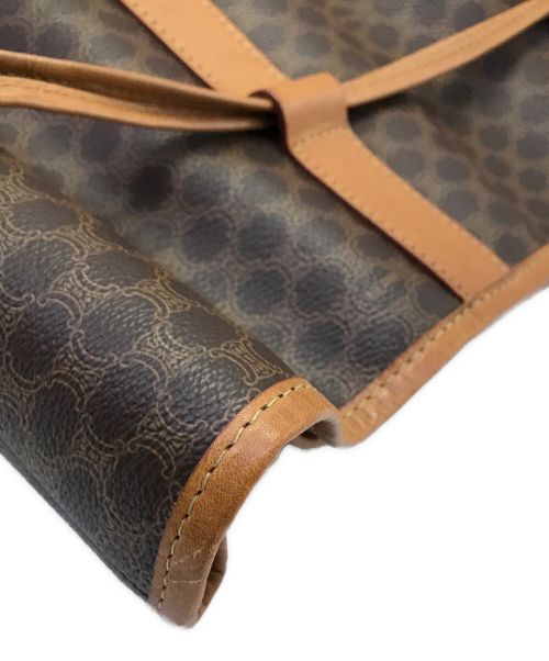 CELINE（セリーヌ）CELINE (セリーヌ) マカダム柄 巾着ショルダーバッグ CELINE セリーヌ OLD CELINE ブラウン AM 06-1 ブラウンの古着・服飾アイテム
