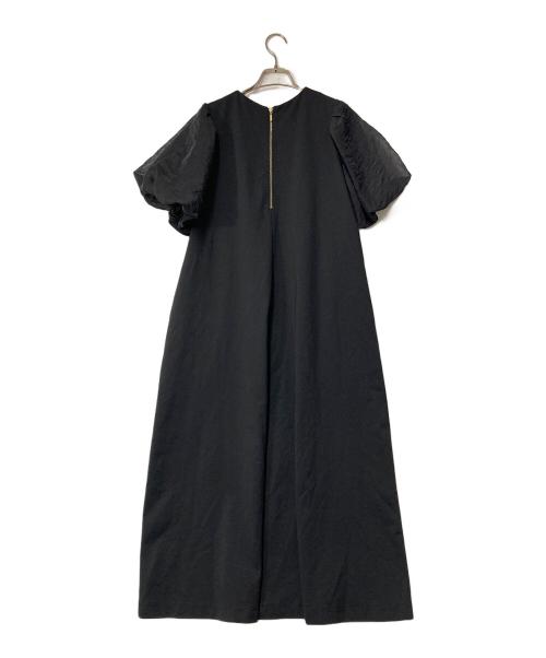 HERENCIA（ヘレンチア）HERENCIA (ヘレンチア) Organza puff sleeve A-line dress/オーガンザパフスリーブエーラインドレス ブラック サイズ:FREEの古着・服飾アイテム