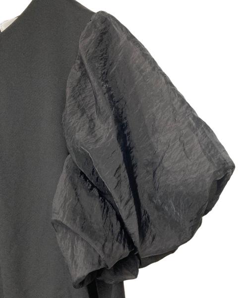 HERENCIA（ヘレンチア）HERENCIA (ヘレンチア) Organza puff sleeve A-line dress/オーガンザパフスリーブエーラインドレス ブラック サイズ:FREEの古着・服飾アイテム