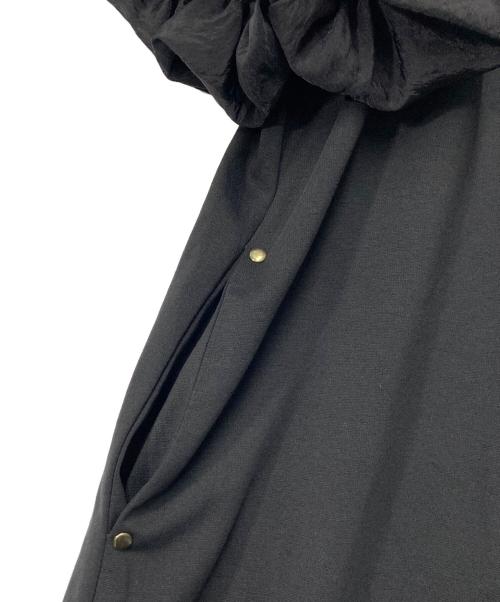 HERENCIA（ヘレンチア）HERENCIA (ヘレンチア) Organza puff sleeve A-line dress/オーガンザパフスリーブエーラインドレス ブラック サイズ:FREEの古着・服飾アイテム