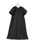 HERENCIA（ヘレンチア）の古着「Organza puff sleeve A-line dress/オーガンザパフスリーブエーラインドレス」｜ブラック