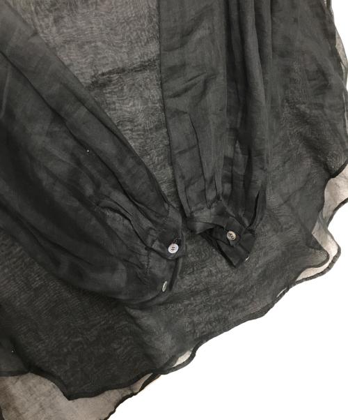 Heriter（エリテ）heriter (エリテ) organdy frill collar blouse オーガンジーフリルカラーブラウス H1-22-3023 ブラック サイズ:38の古着・服飾アイテム