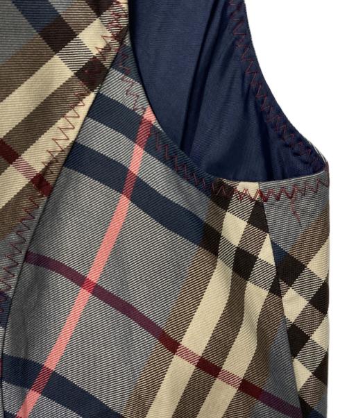 BURBERRY BLUE LABEL（バーバリー ブルー レーベル）BURBERRY BLUE LABEL (バーバリーロンドンブルーレーベル) チェック柄ノースリーブワンピース グレー サイズ:38の古着・服飾アイテム