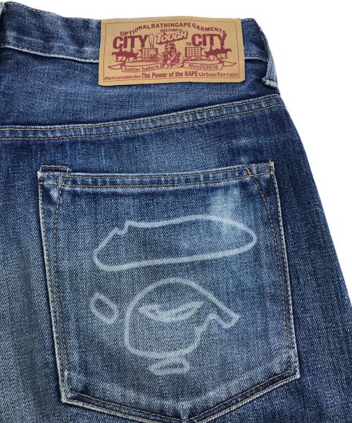 A BATHING APE（ア ベイシング エイプ）A BATHING APE (アベイシングエイプ) ポケットロゴデニムパンツ/A BATHING APE/アベイシングエイプ/インディゴ インディゴ サイズ:Sの古着・服飾アイテム