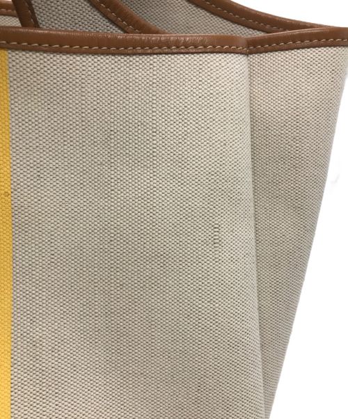 TOD'S（トッズ）TOD'S (トッズ) キャンバスレザートートバッグ TOD'S トッズ ロゴバッグ アイボリー×イエロー×ブラウン CC45 アイボリー×イエローの古着・服飾アイテム